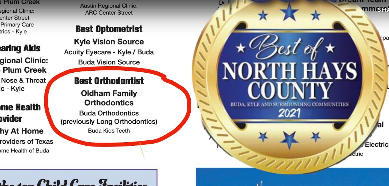 Showing that Oldham Family Orthodontics is the best of North Hays County